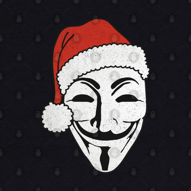 Merry Christmas With A Santa Claus Anonymous Mask 2 by EDDArt